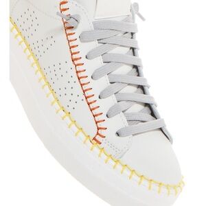 P448 White and Gray Sneakers with Colorful Stitching
